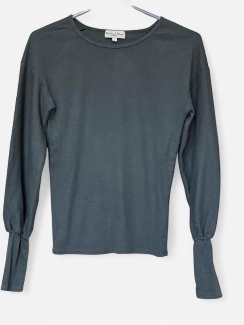 Michael Stars Blue/Gray Round Neck Long Sleeve Top size small